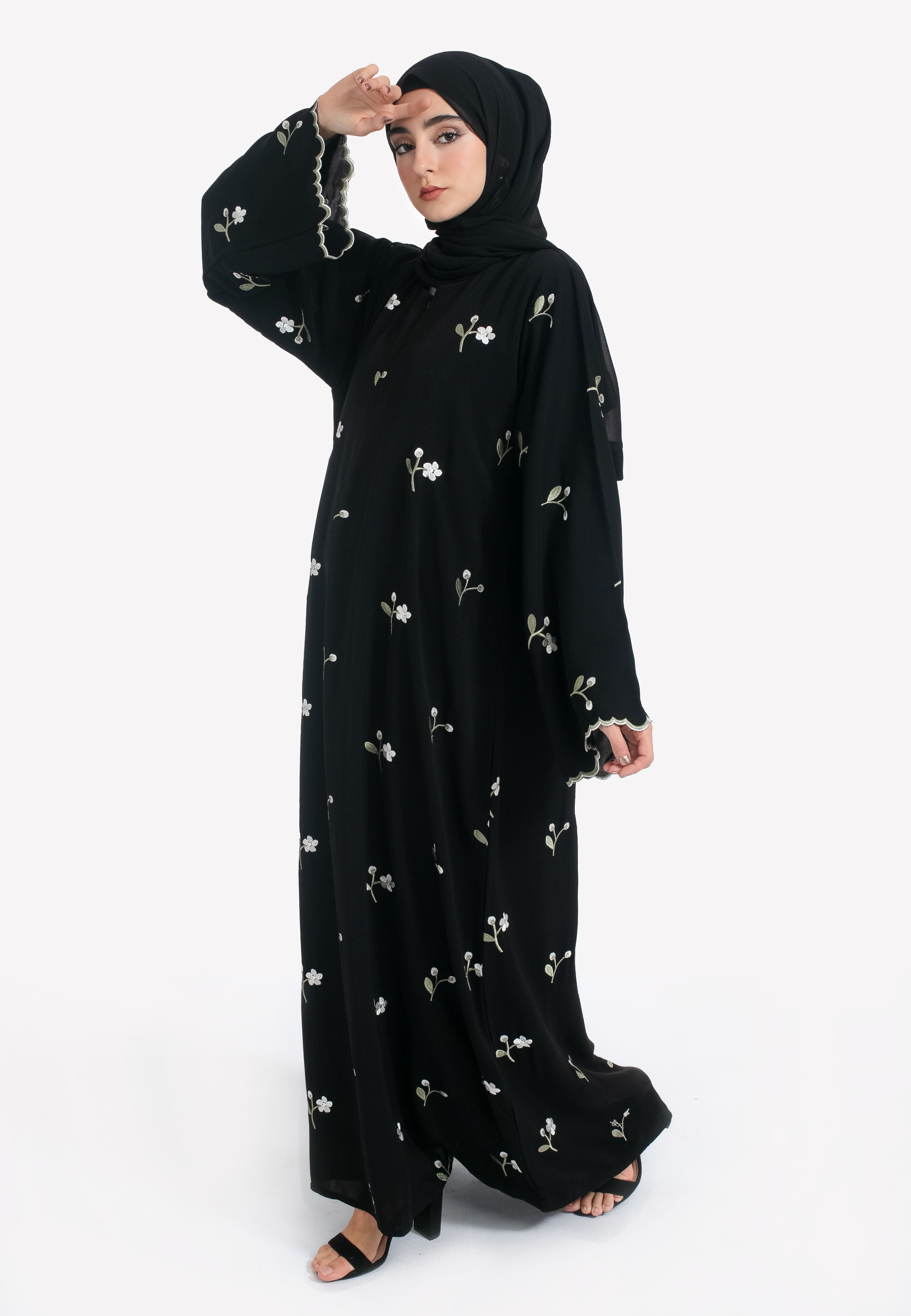 Daisy Embroidered Closed Abaya main image 1