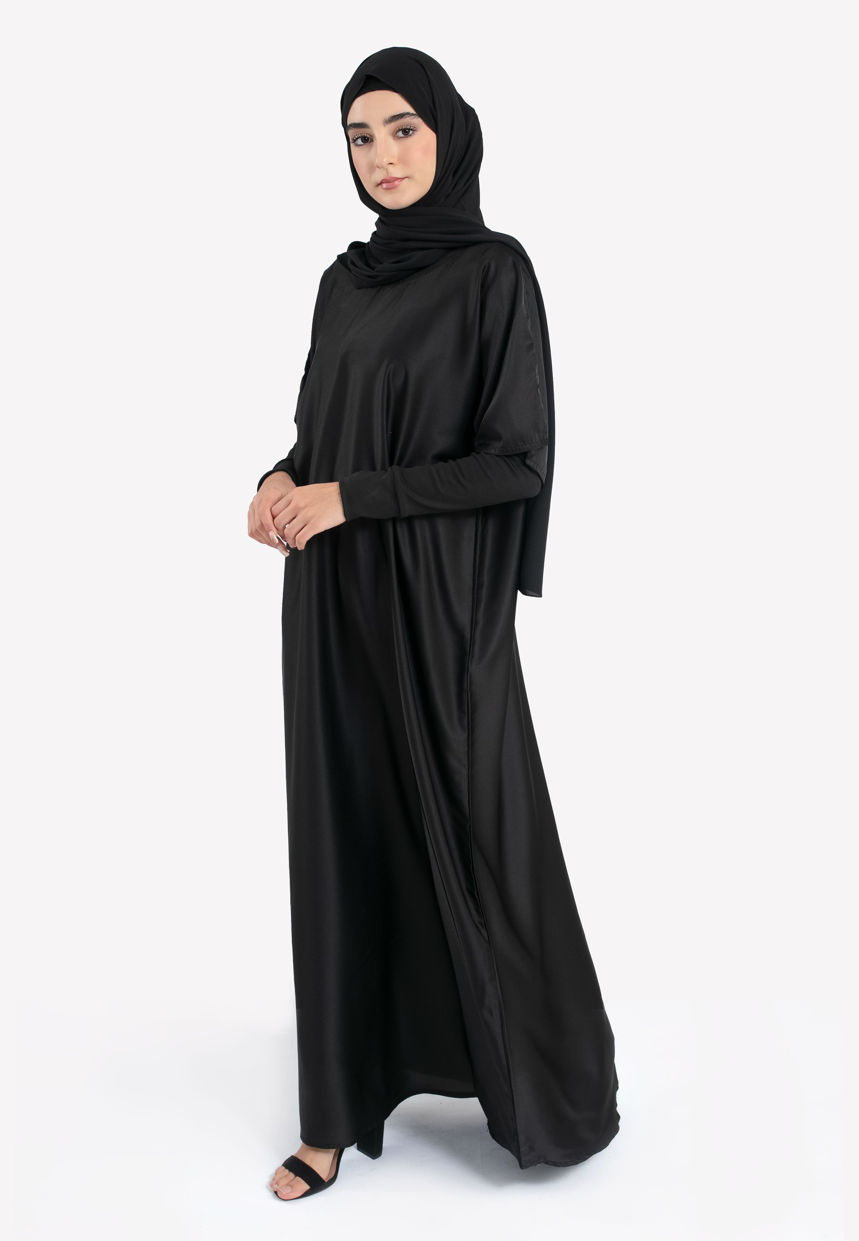 black inner dress Premium Satin Slip Relaxed fit fdy Beach Wedding Guest Dresses: Size:20½   35/36