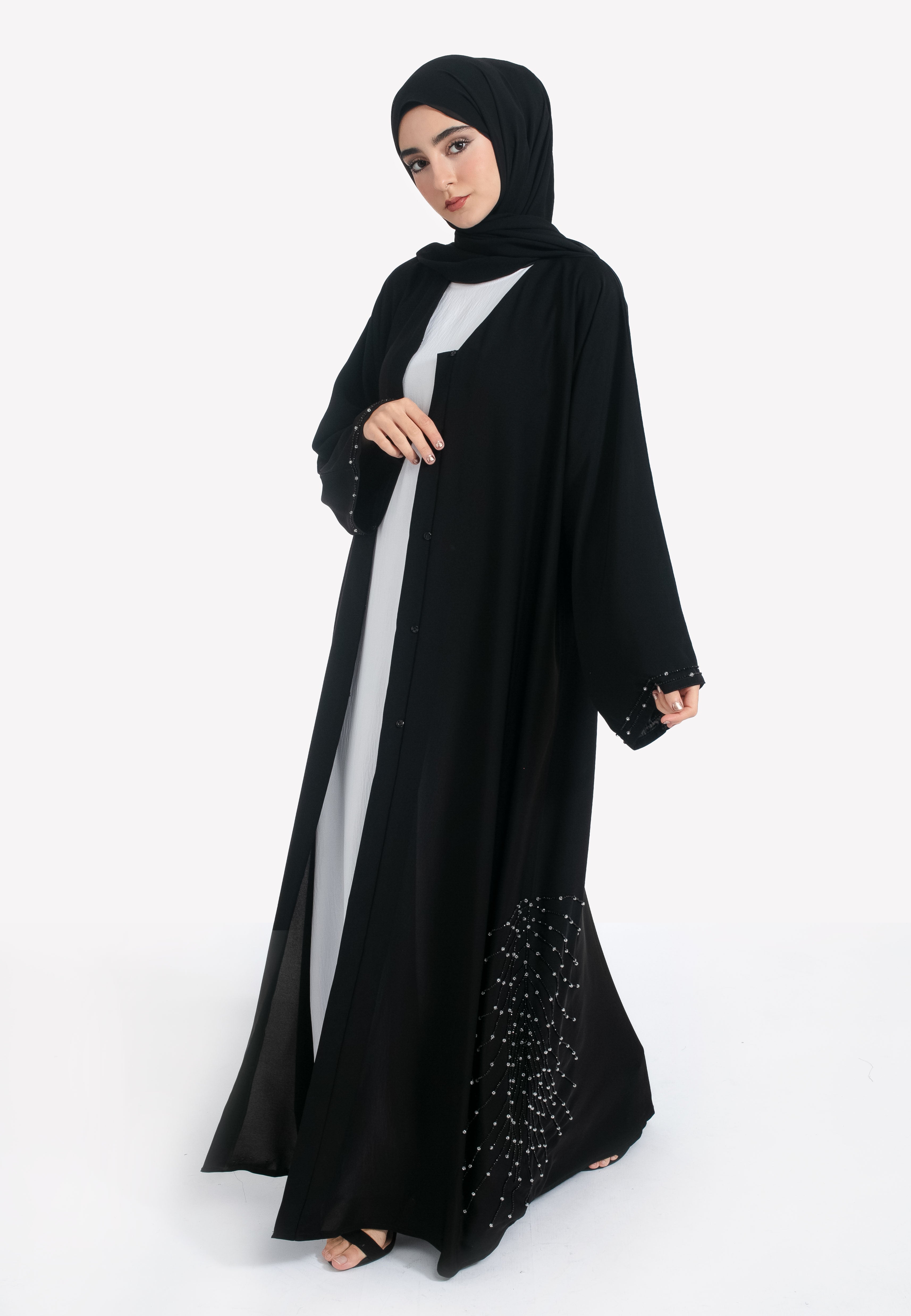 Star-ABY045 - Celestial Noir Abaya main image 1
