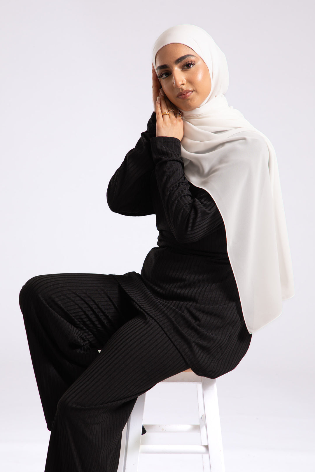 Jasmine White Soft Chiffon Hijab