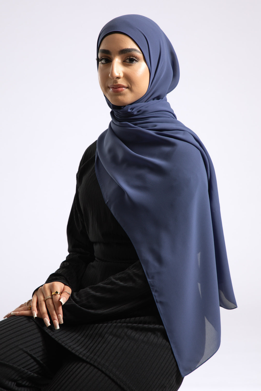 Periwinkle Blue Chiffon Hijab
