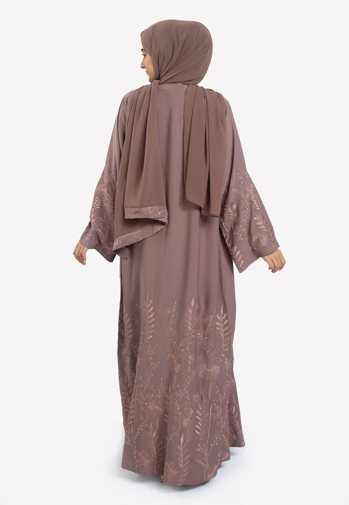 Back - Amira Embroidered Open Abaya