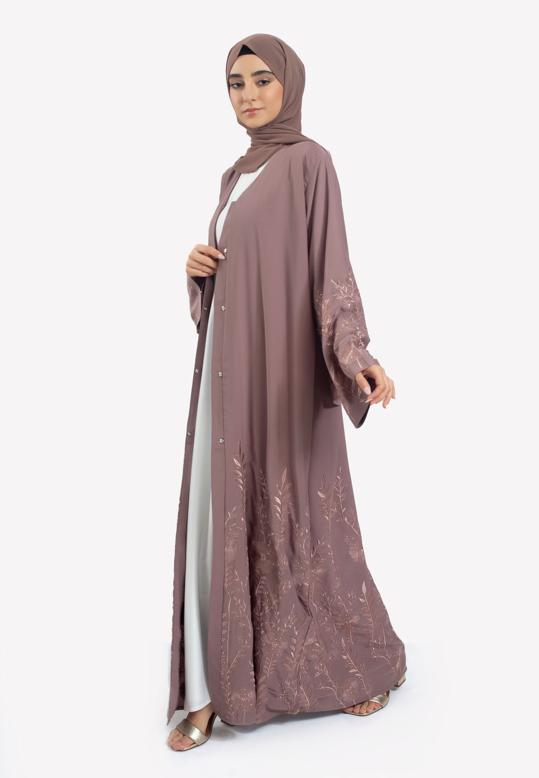 Amira Embroidered Open Abaya
