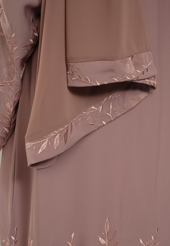 Hijab Details - Amira Embroidered Open Abaya