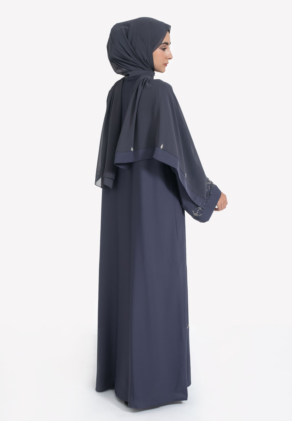 Back of Ash Embellished Abaya
