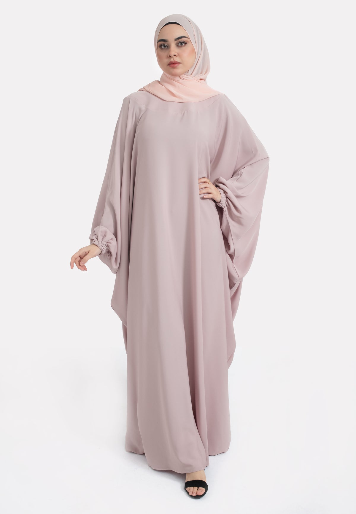 Pink Batwing Farasha with Cuffs