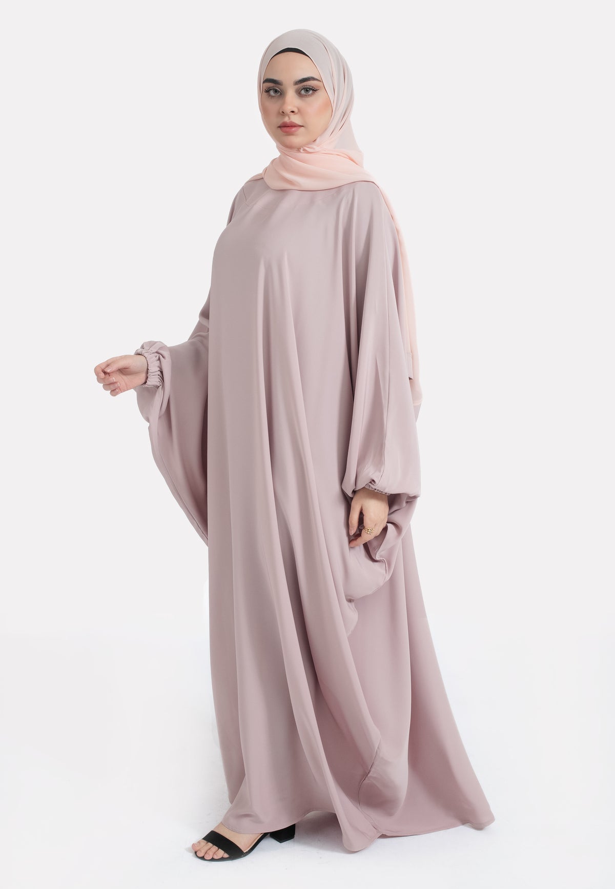 Pink Batwing Farasha with Cuffs