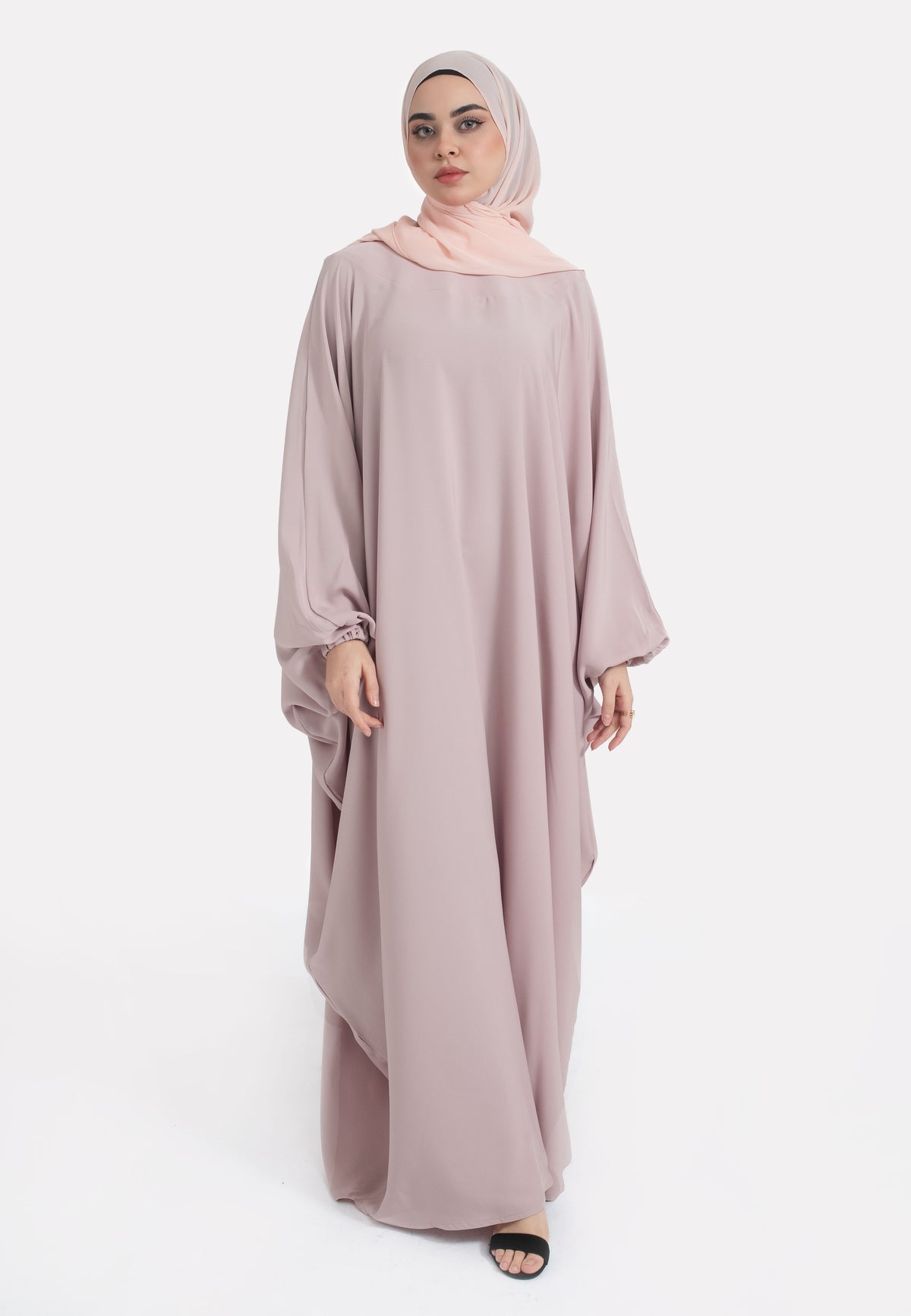 Pink Batwing Farasha with Cuffs