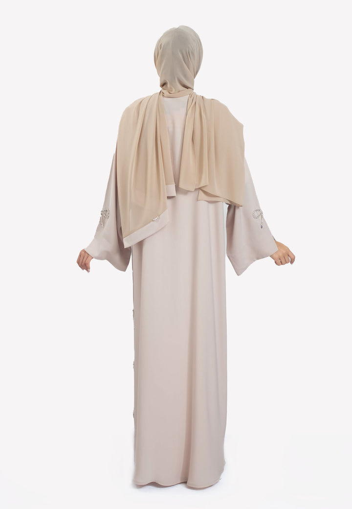 Back - Bow Embellished Open Abaya
