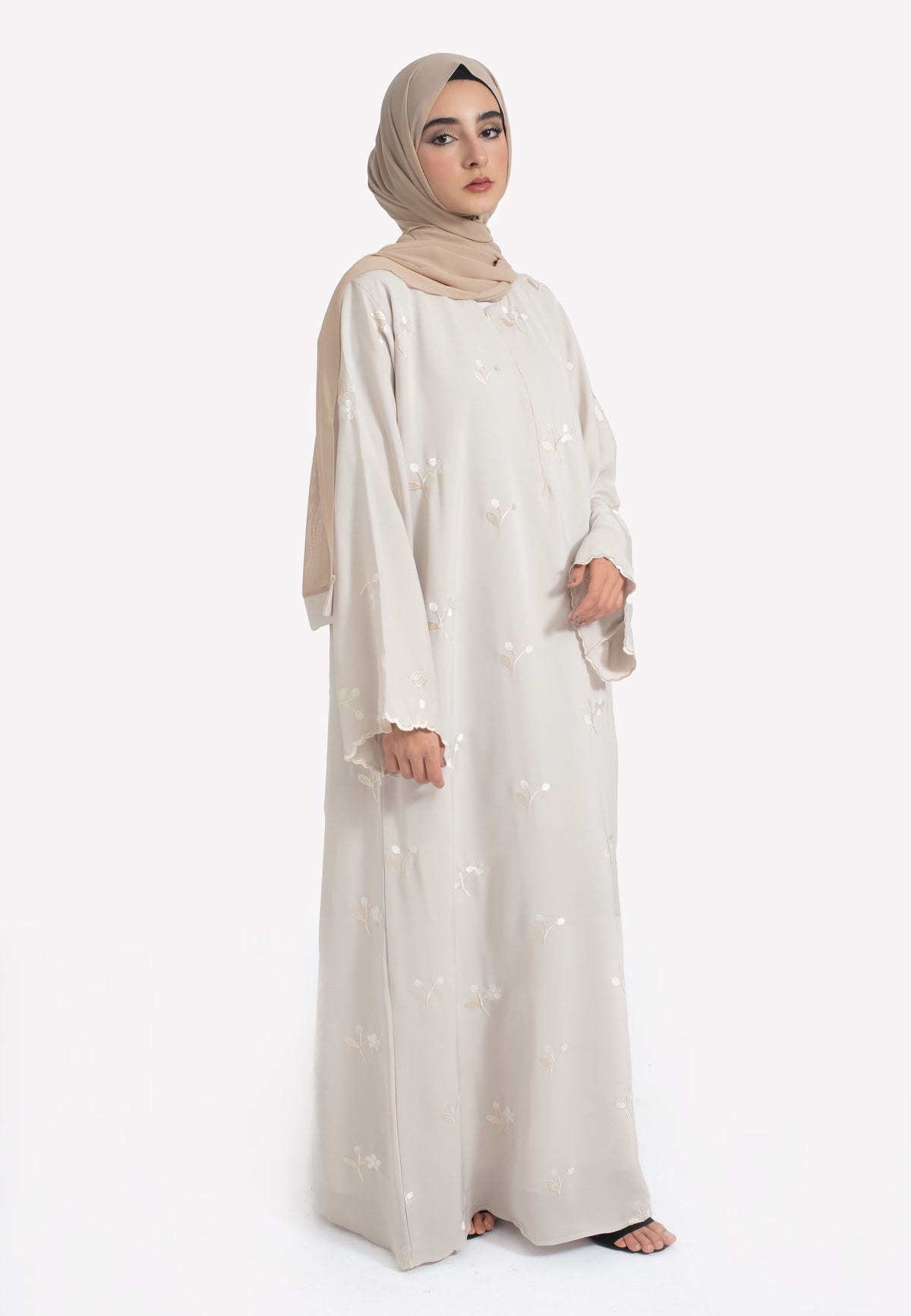 Maternity Friendly Abaya - Beige