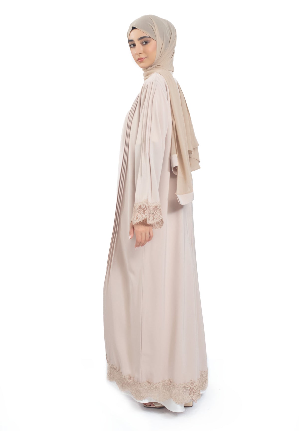 Beige Abaya with Intricate Details