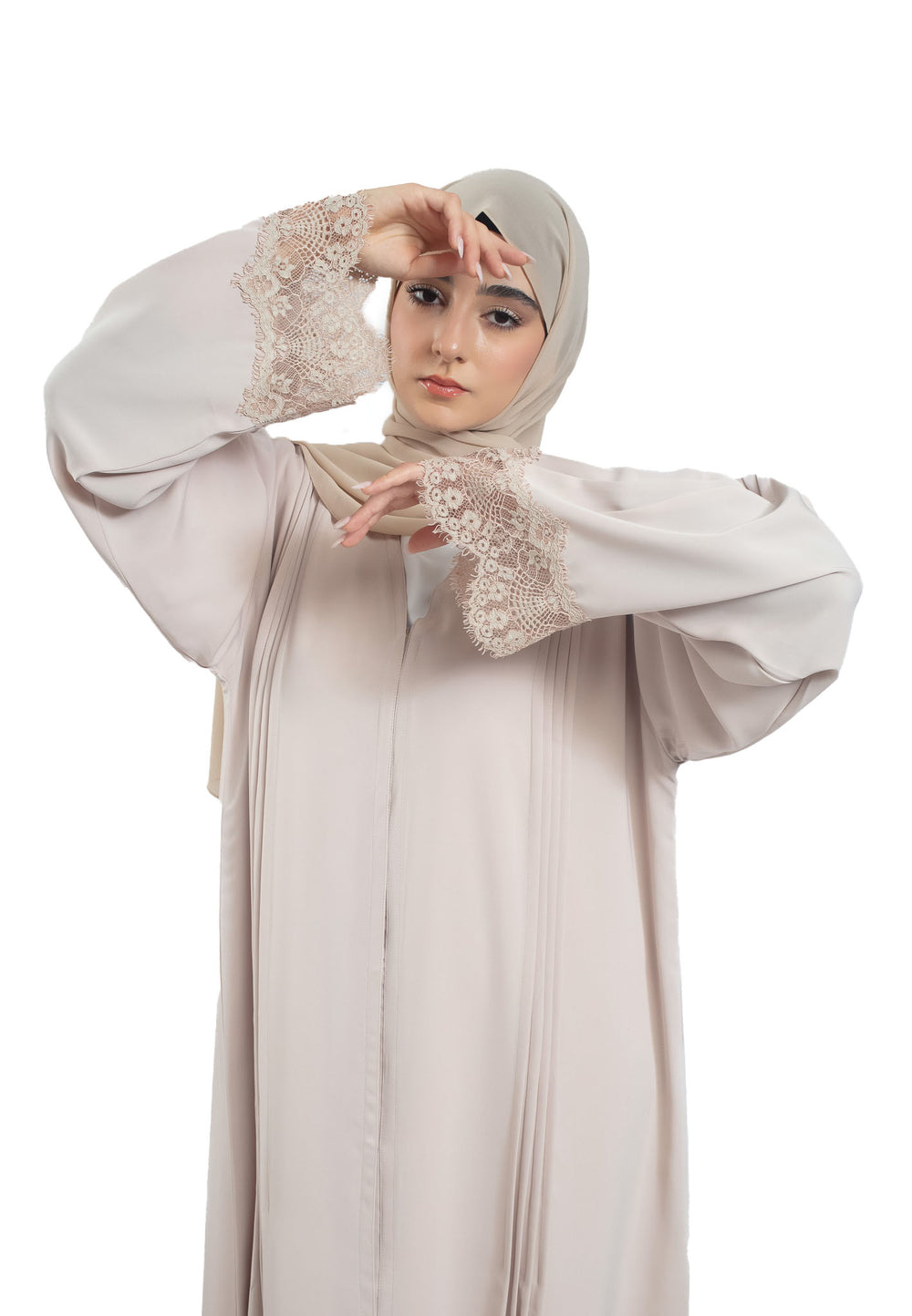 Beige Abaya with Intricate Details