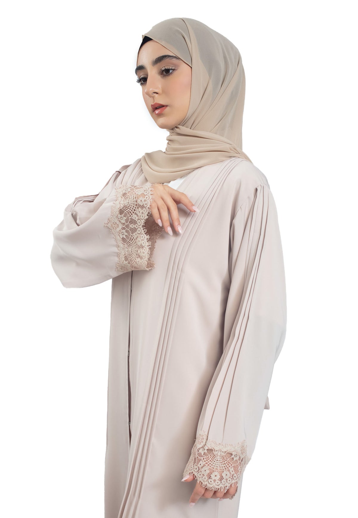 Beige Abaya with Intricate Details