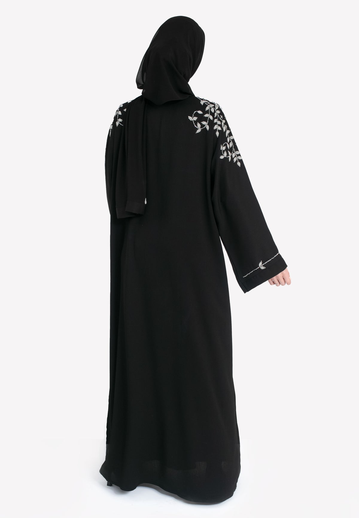 Black Closed Abaya with Embellishments