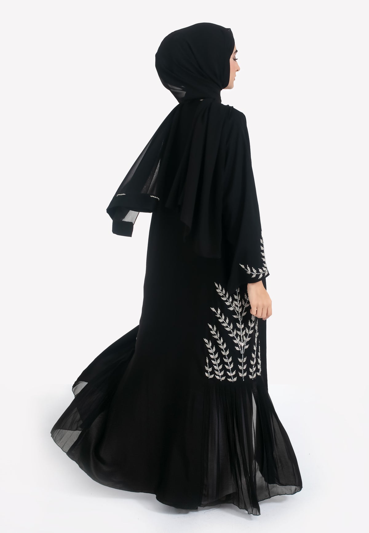Back of Embellished Black Abaya