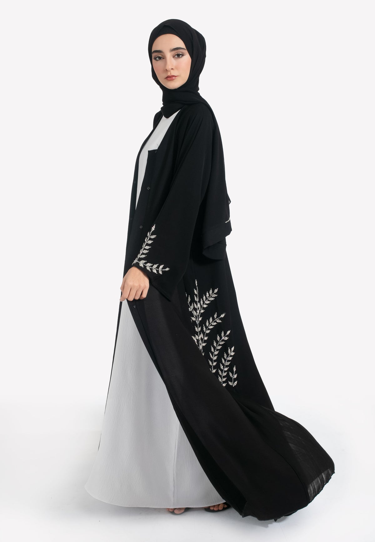 Black Embellished Abaya