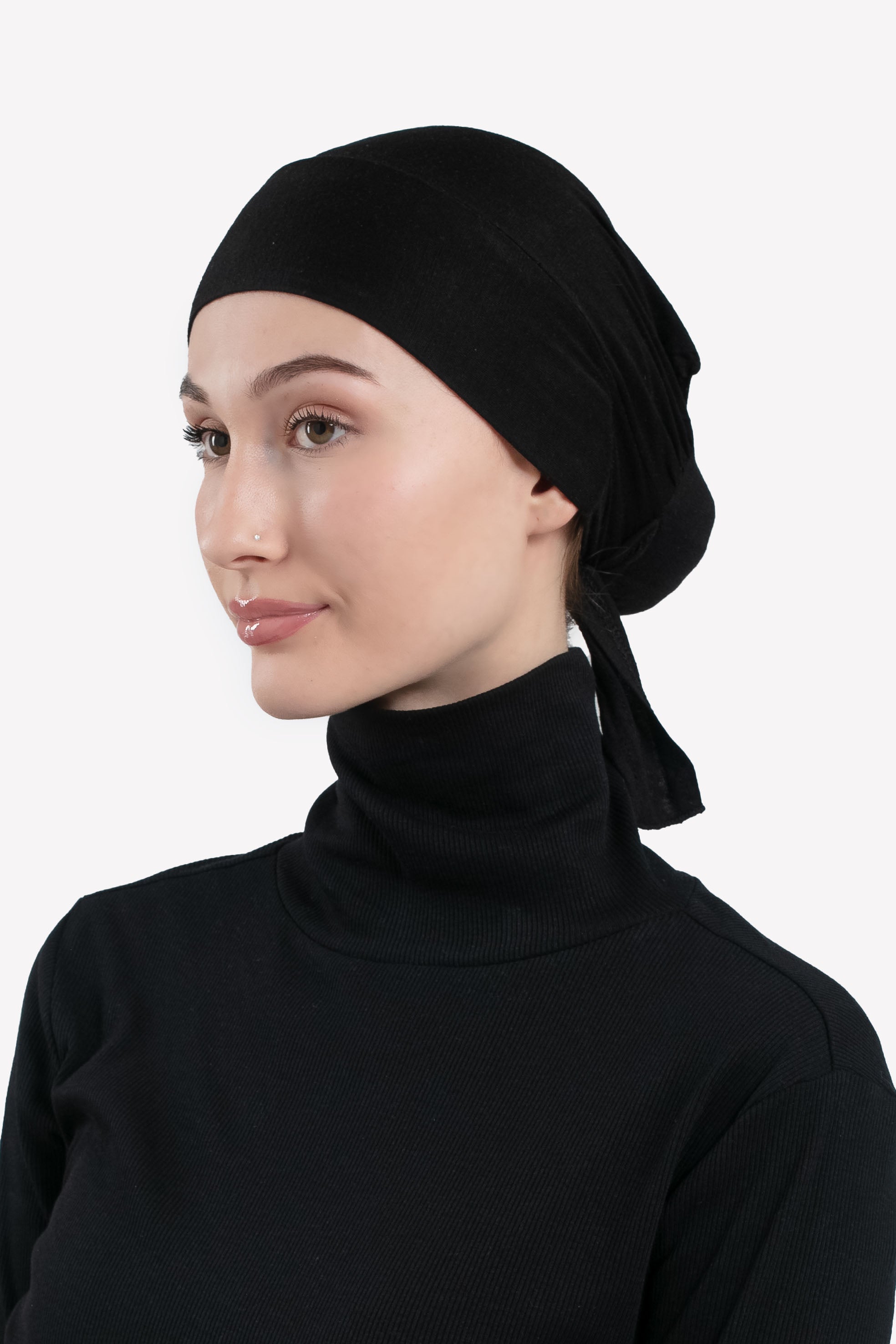slit tie back hijab cap
