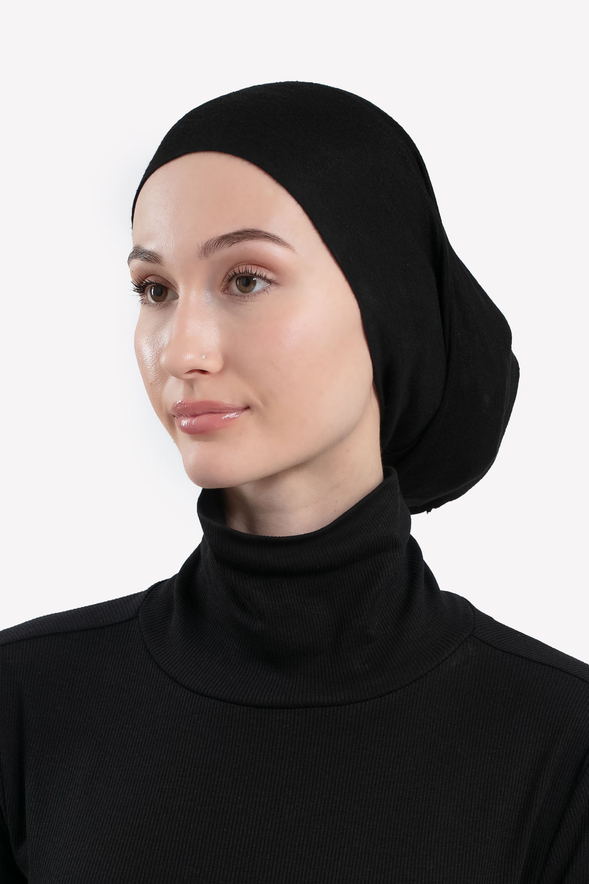 Black Tube Hijab Cap