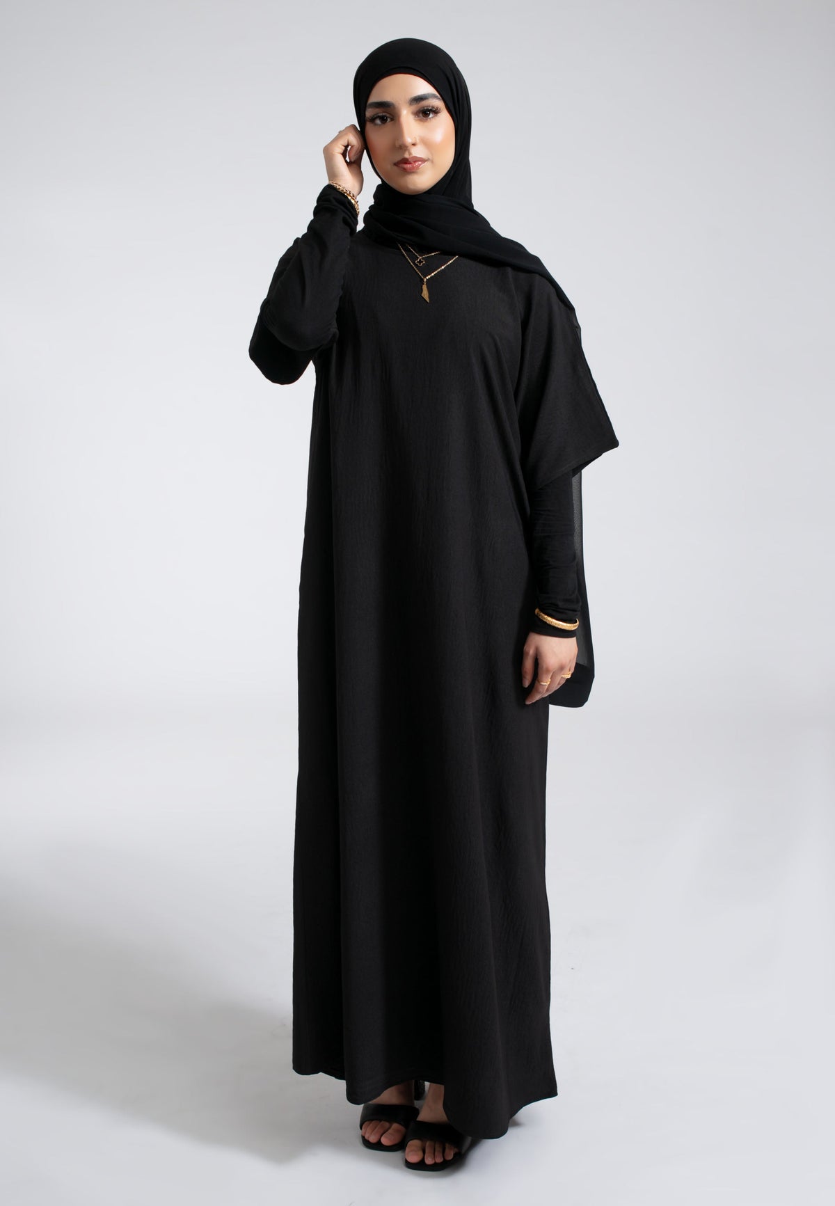 Black Inner Slip Dress With Pockets Hayah Al-Muslimah