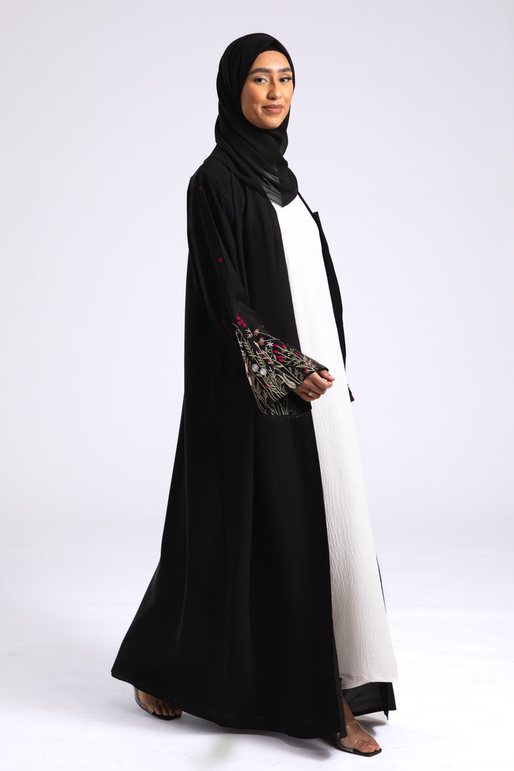 Blooming Flowers Embroidered Abaya