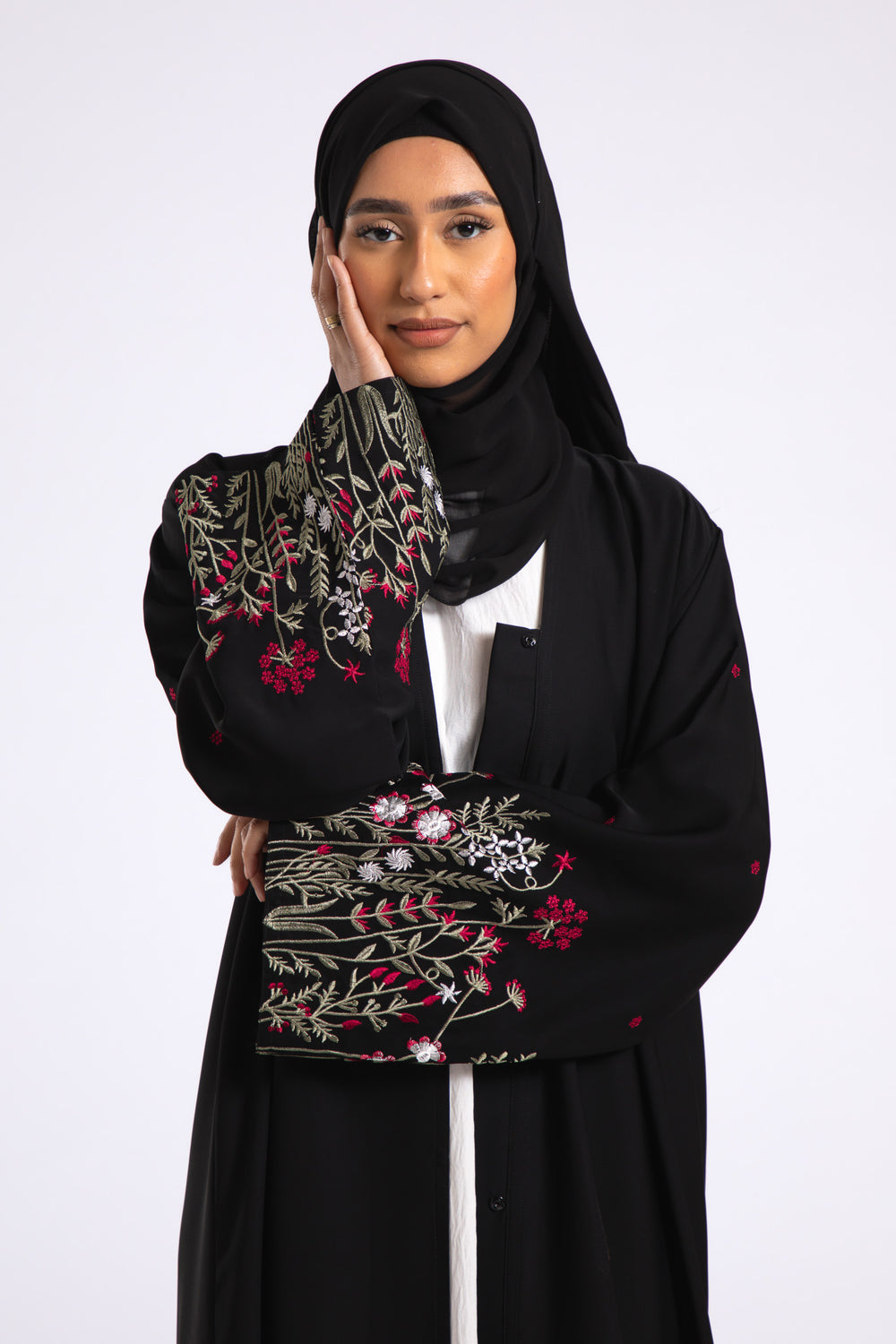 Blooming Flowers Embroidered Abaya