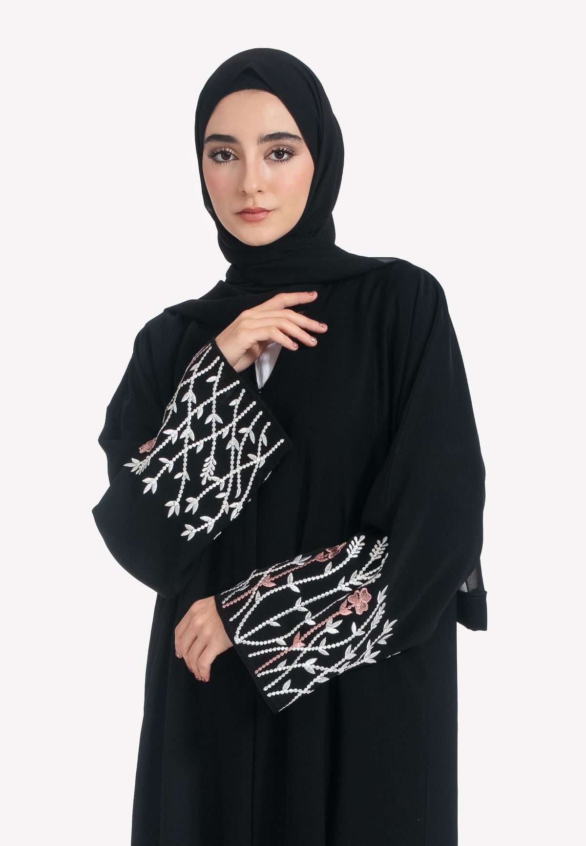 Embroidery Detailing of Blossom Abaya