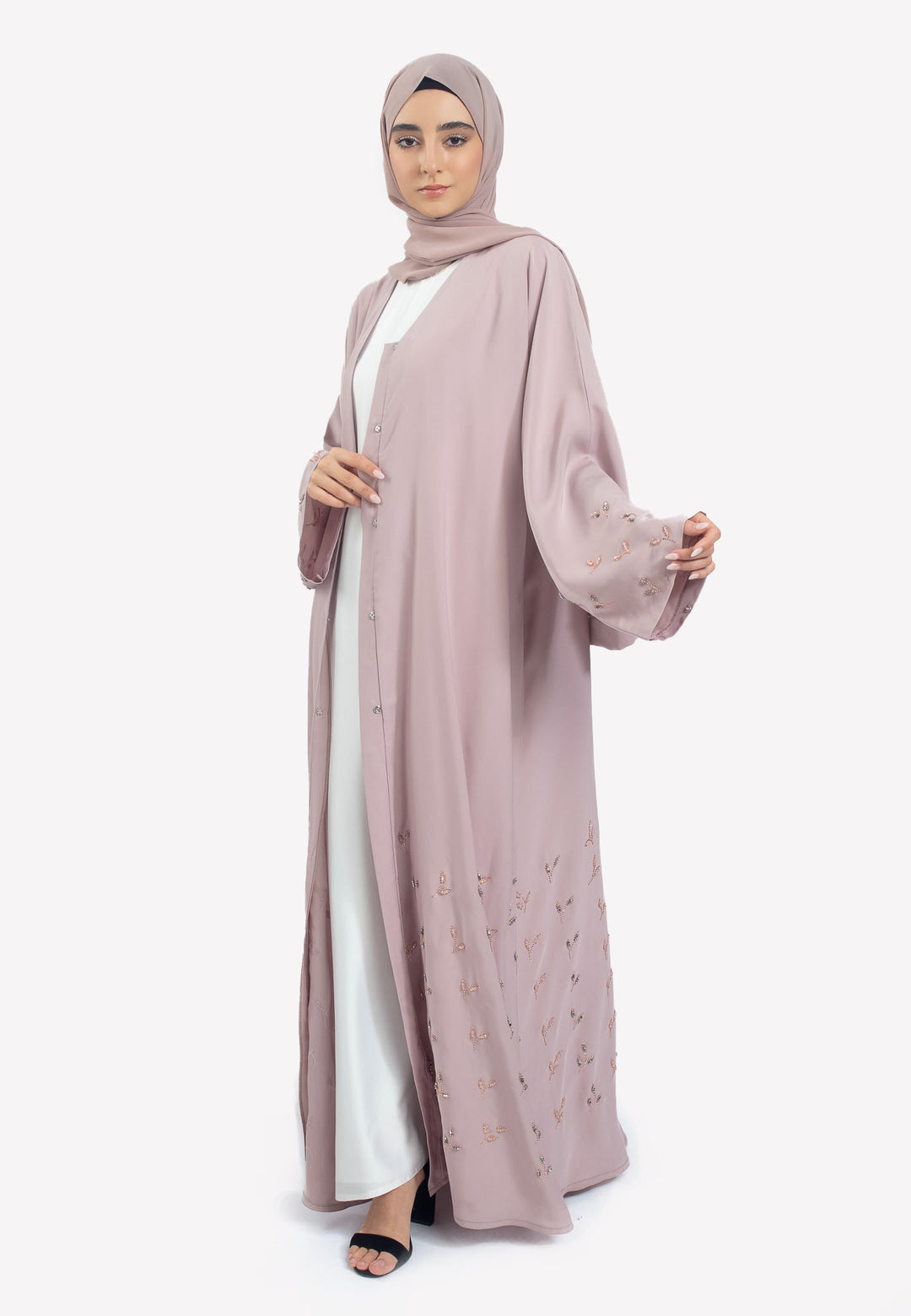Blush Nida Open Abaya