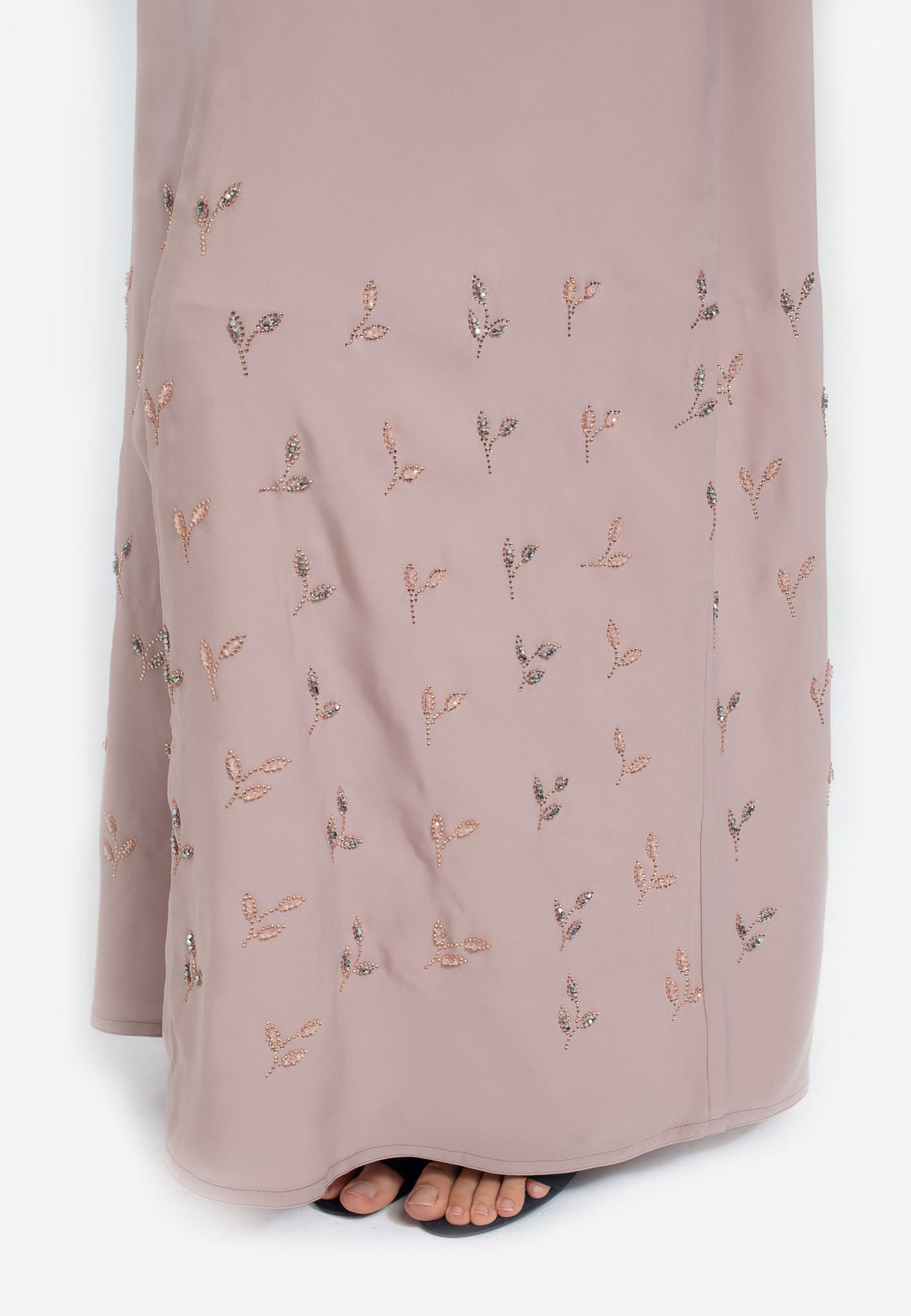 Hem - Blush Nida Abaya with Embellishments