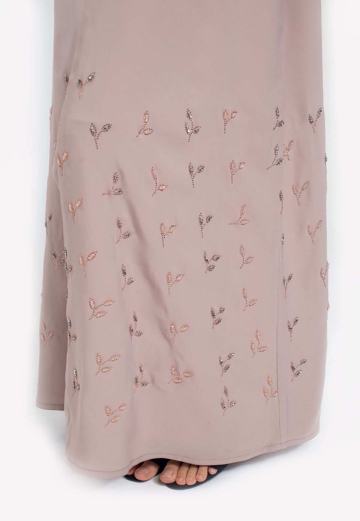 Hem - Blush Nida Abaya with Embellishments