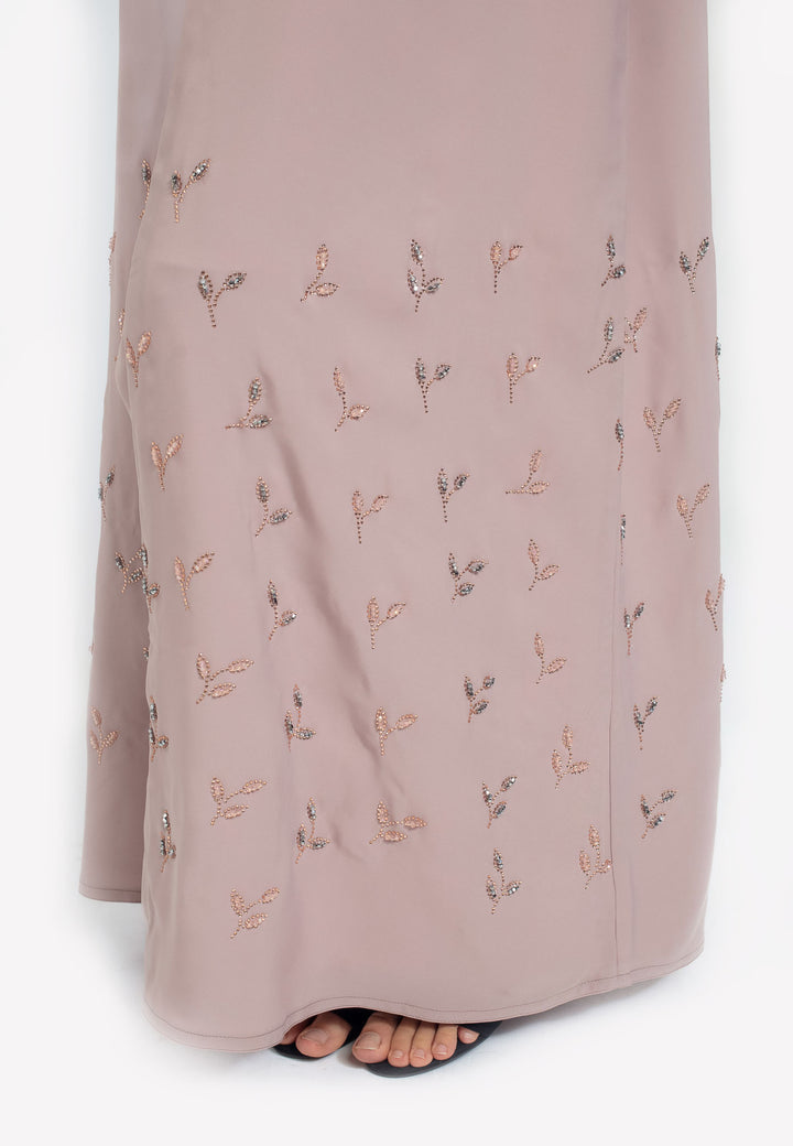 Hem - Blush Nida Abaya with Embellishments