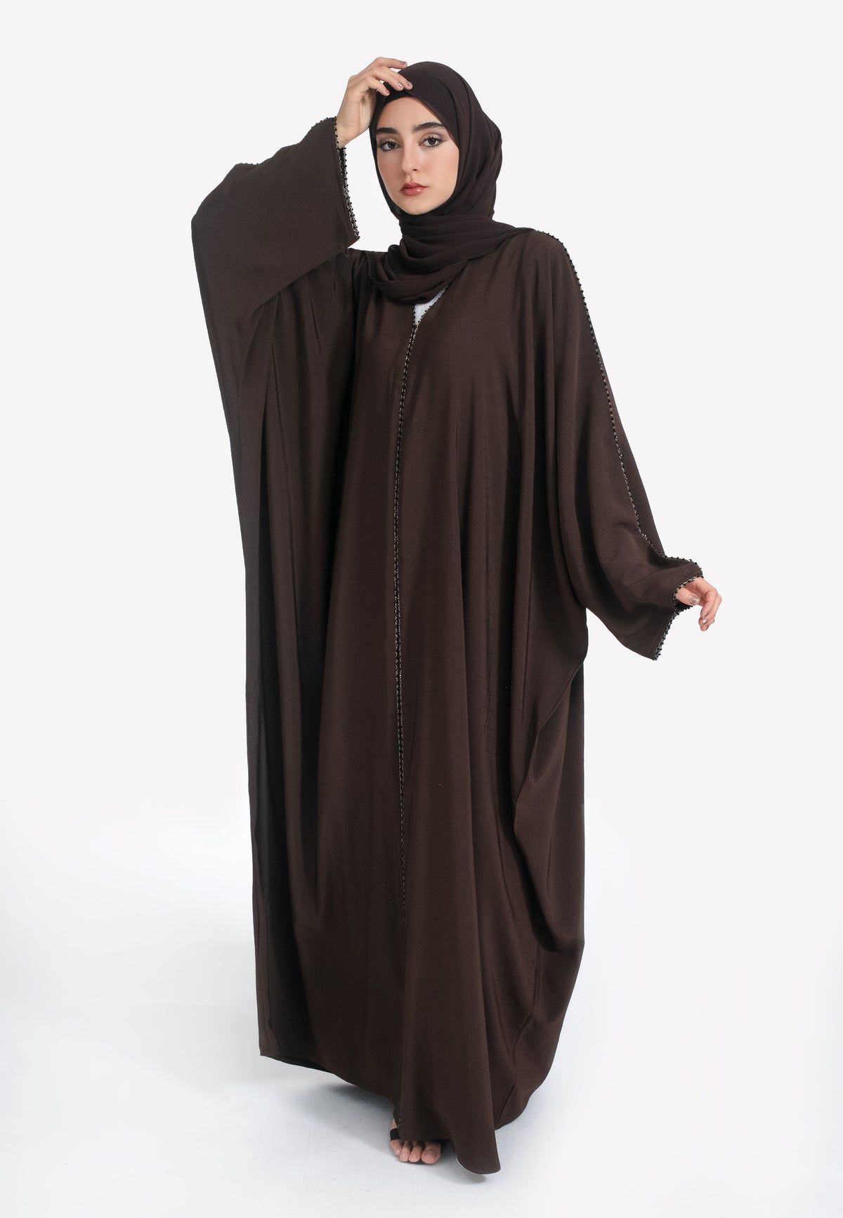 Brown Closed Dainty Batwing Farasha