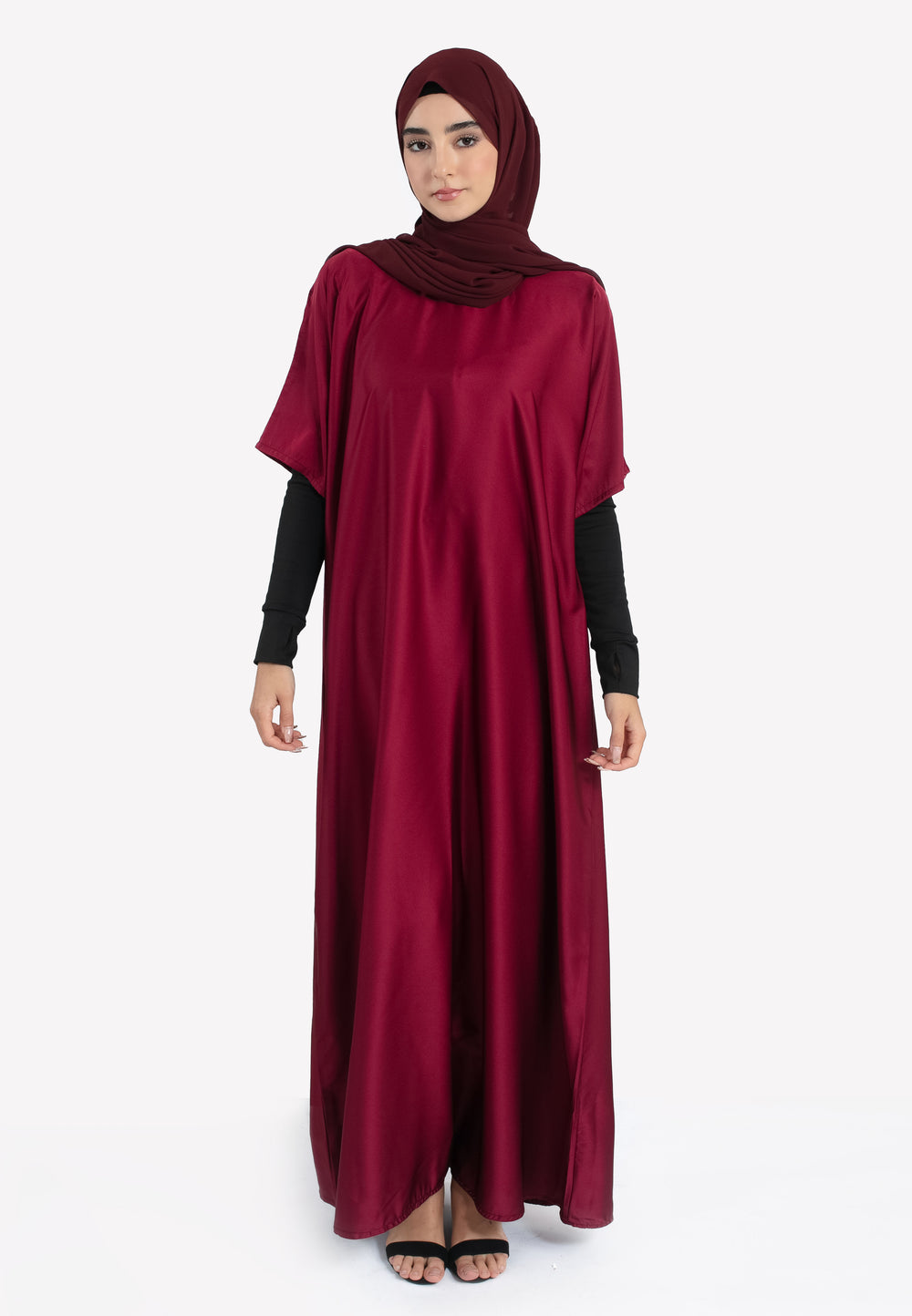 Satin Inner Slip Dress - Burgundy 56 Satin Inner Slip Dress - Burgundy 56