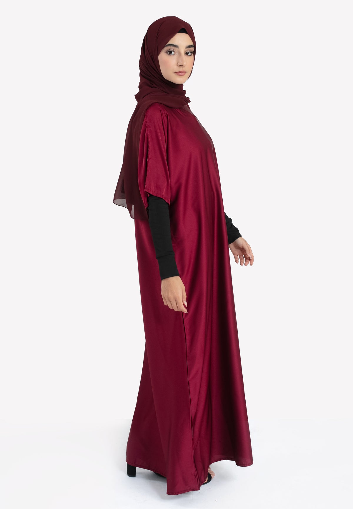 Burgundy Satin Inner Slip Dress