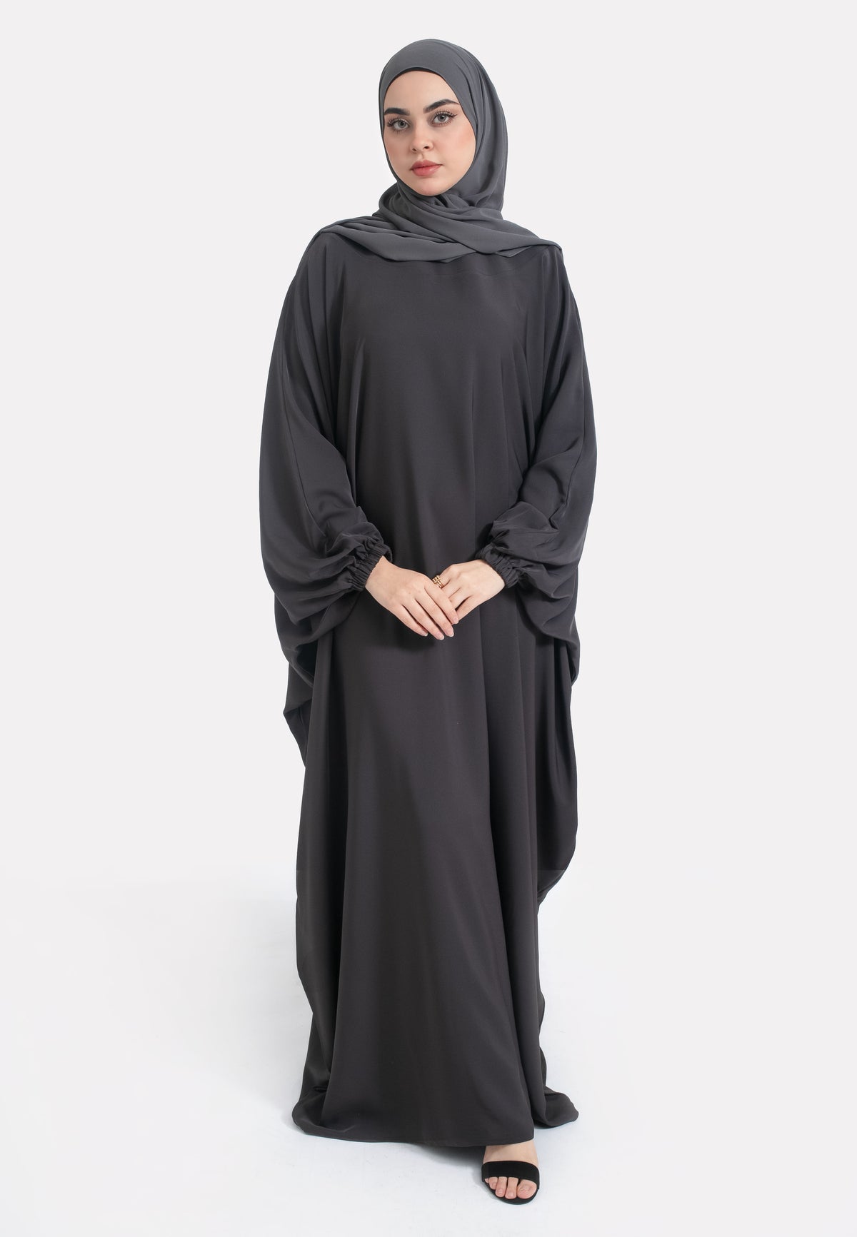 Charcoal Batwing Farasha - Front