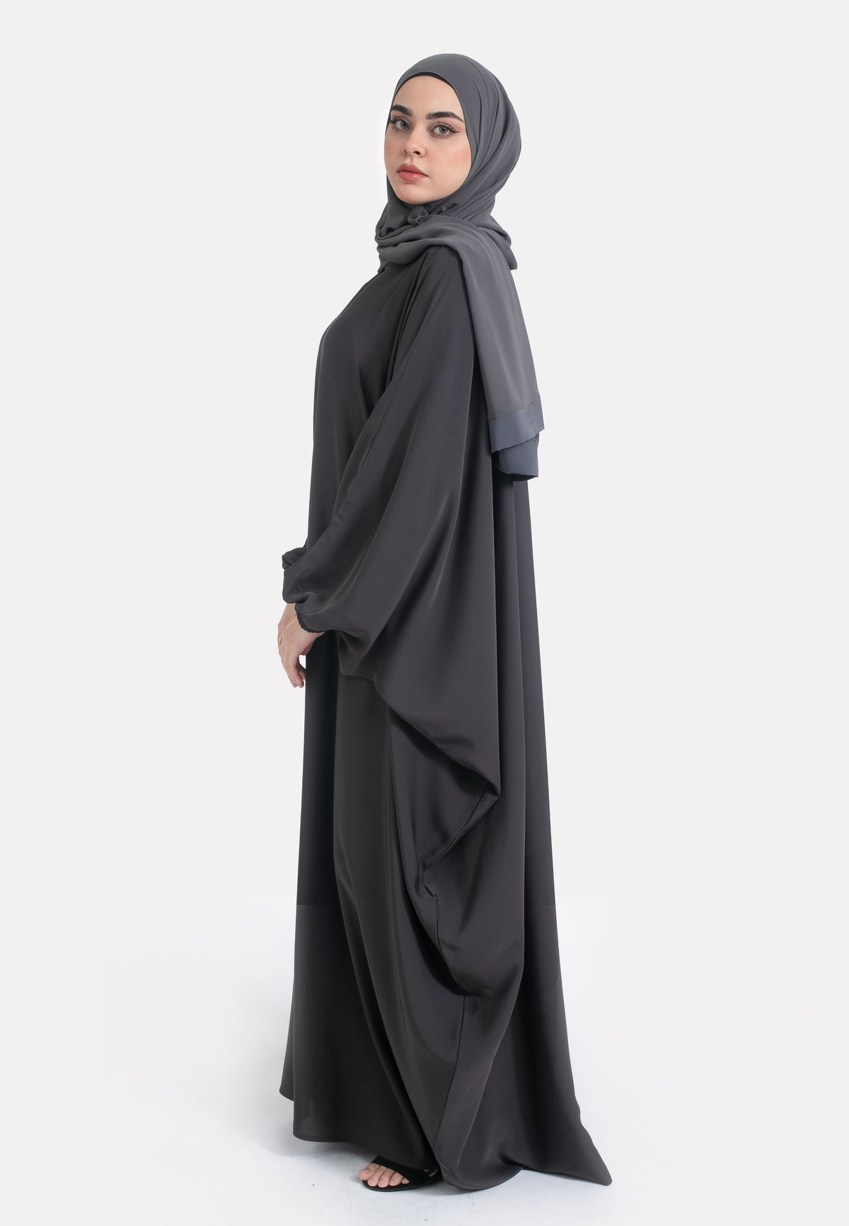 Charcoal Batwing Farasha - Side