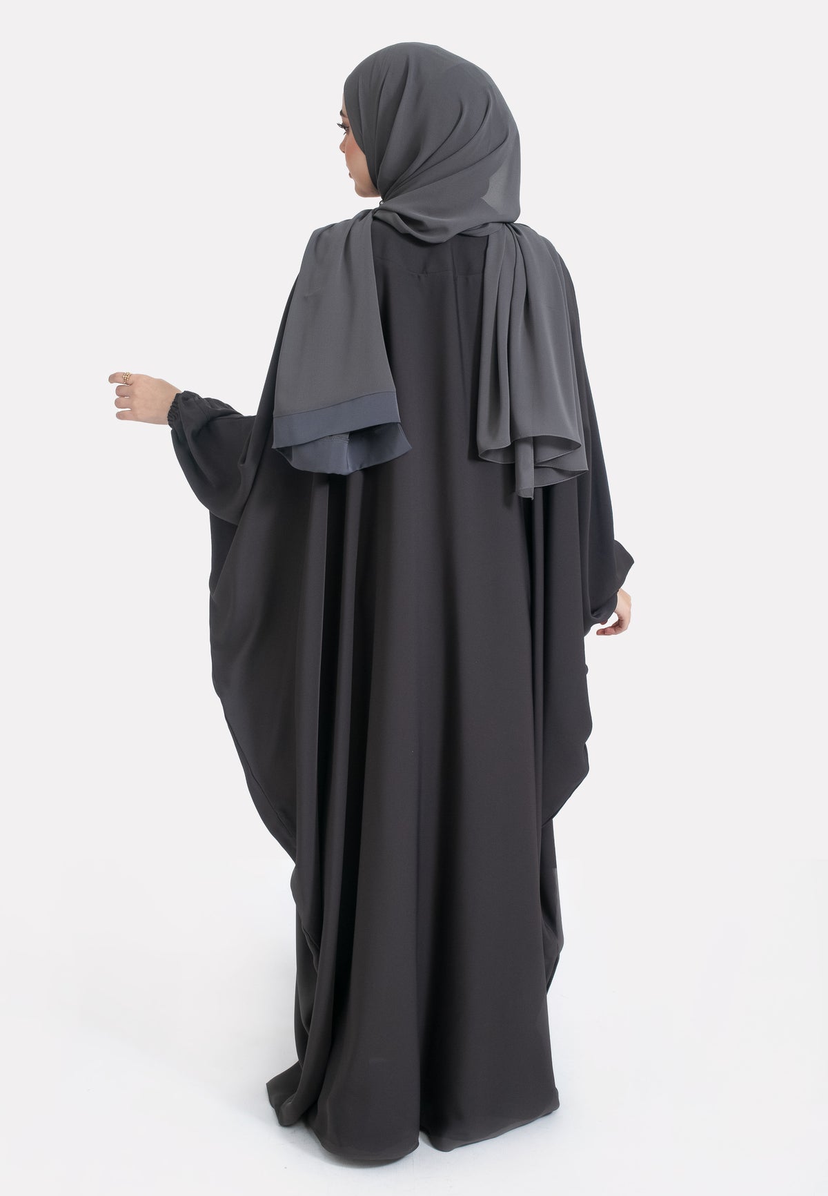 Charcoal Batwing Farasha - Back