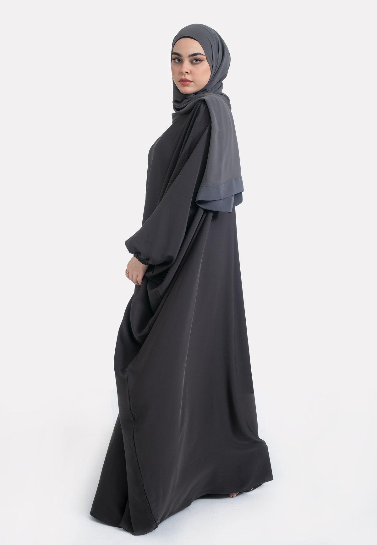 Charcoal Batwing Farasha - Side