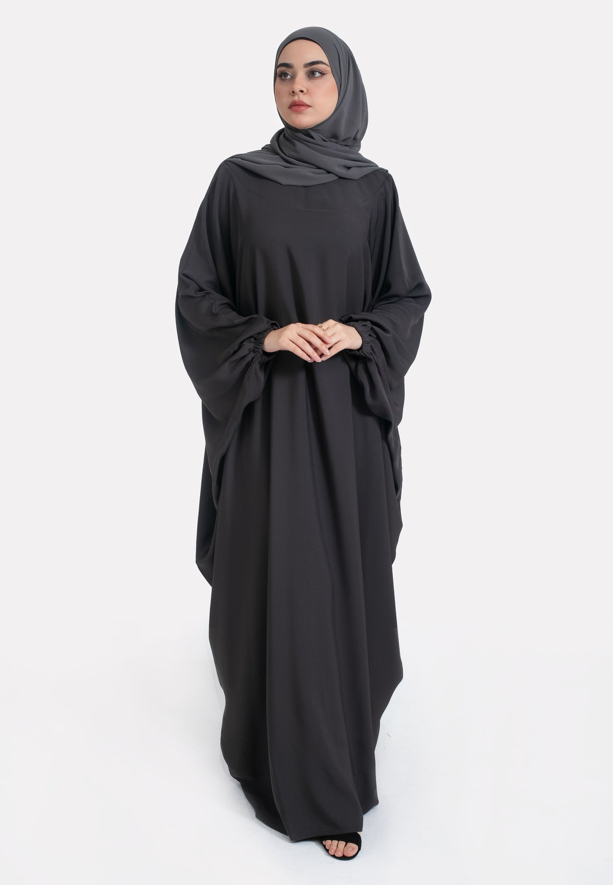 Charcoal Batwing Farasha - Front