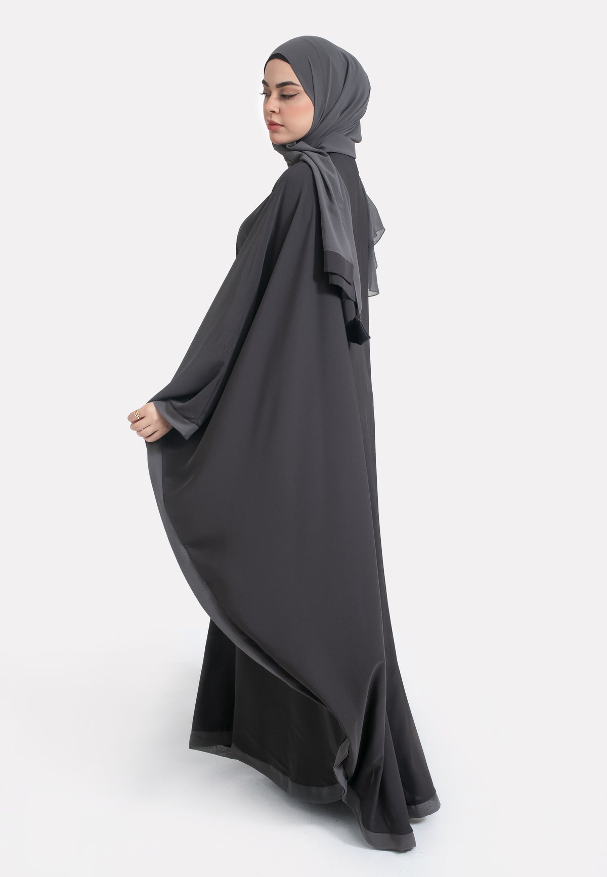 Charcoal Grey Butterfly Farasha - Side