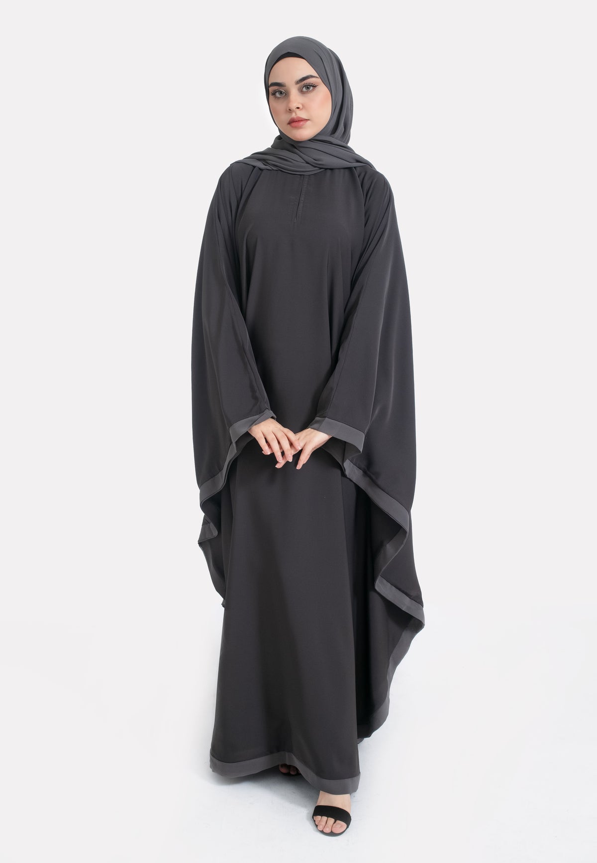 Charcoal Grey Butterfly Farasha