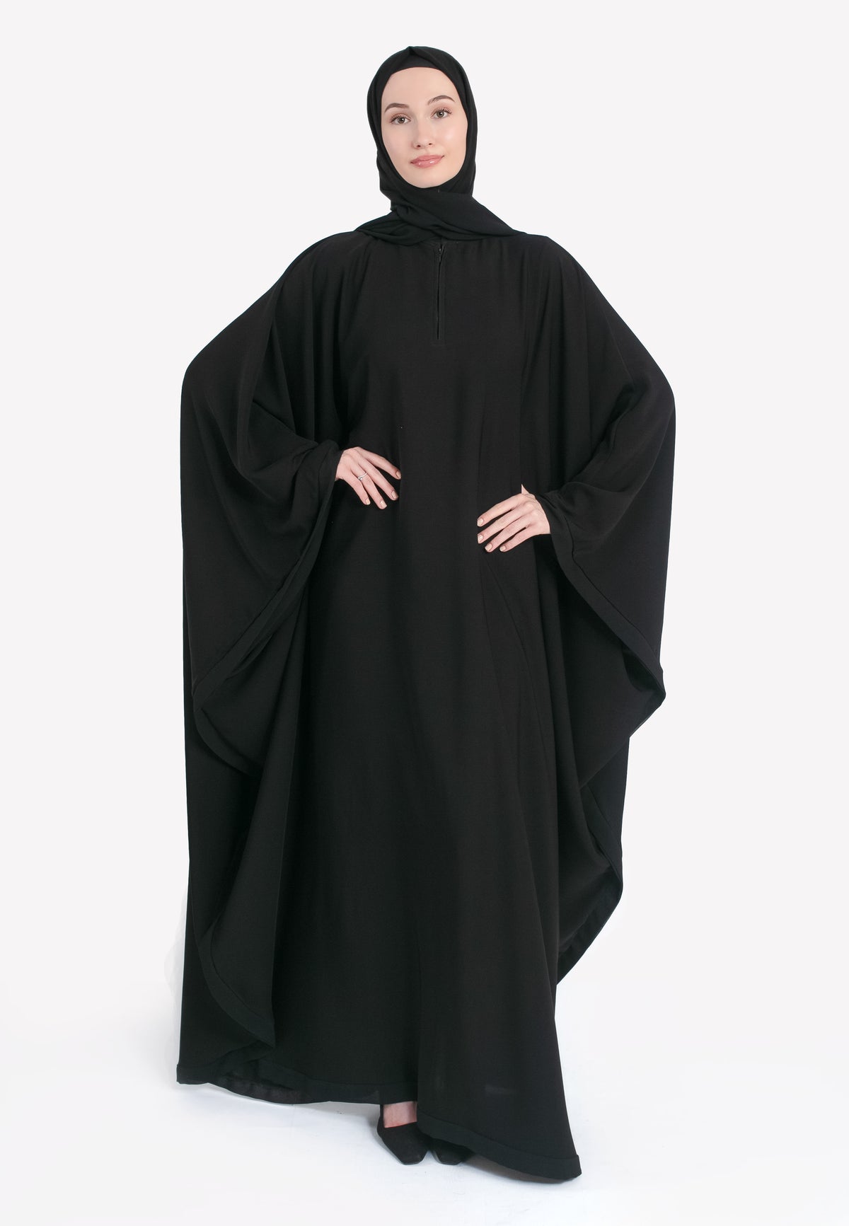 Black Batwing Closed Abaya