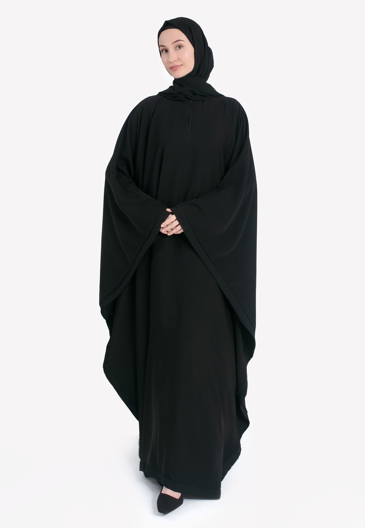 Black Batwing Closed Abaya