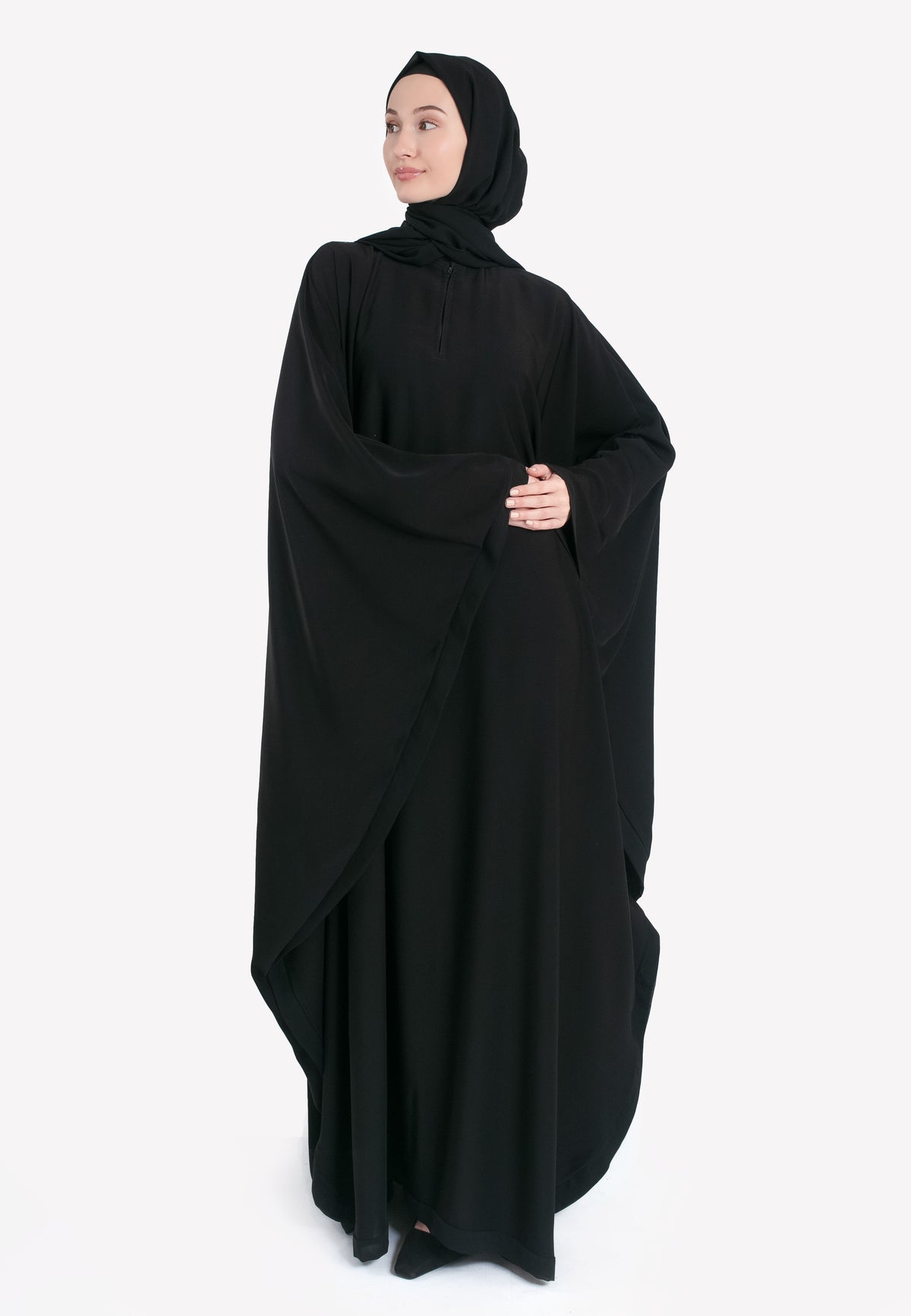 Black Batwing Closed Abaya