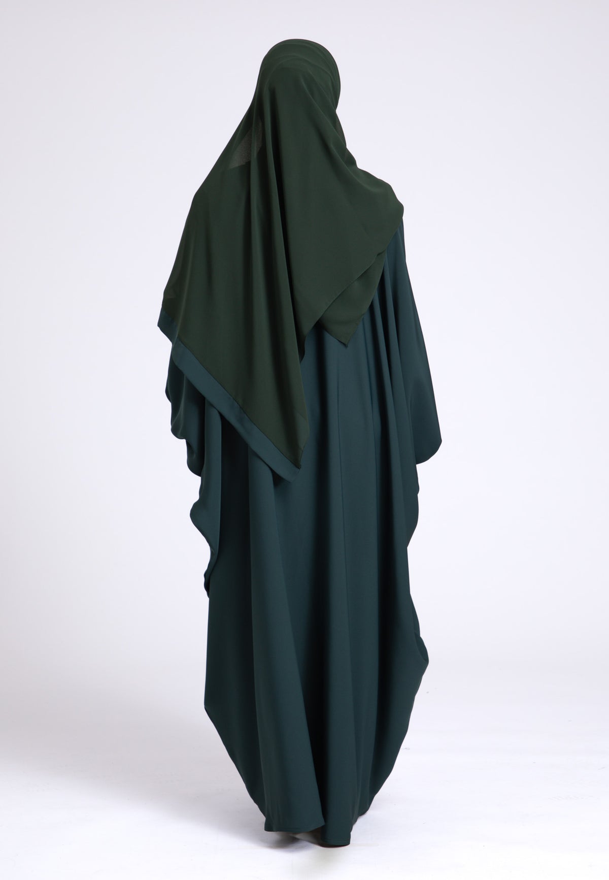 Teal Farasha With Elasticated Cuff Sleeves