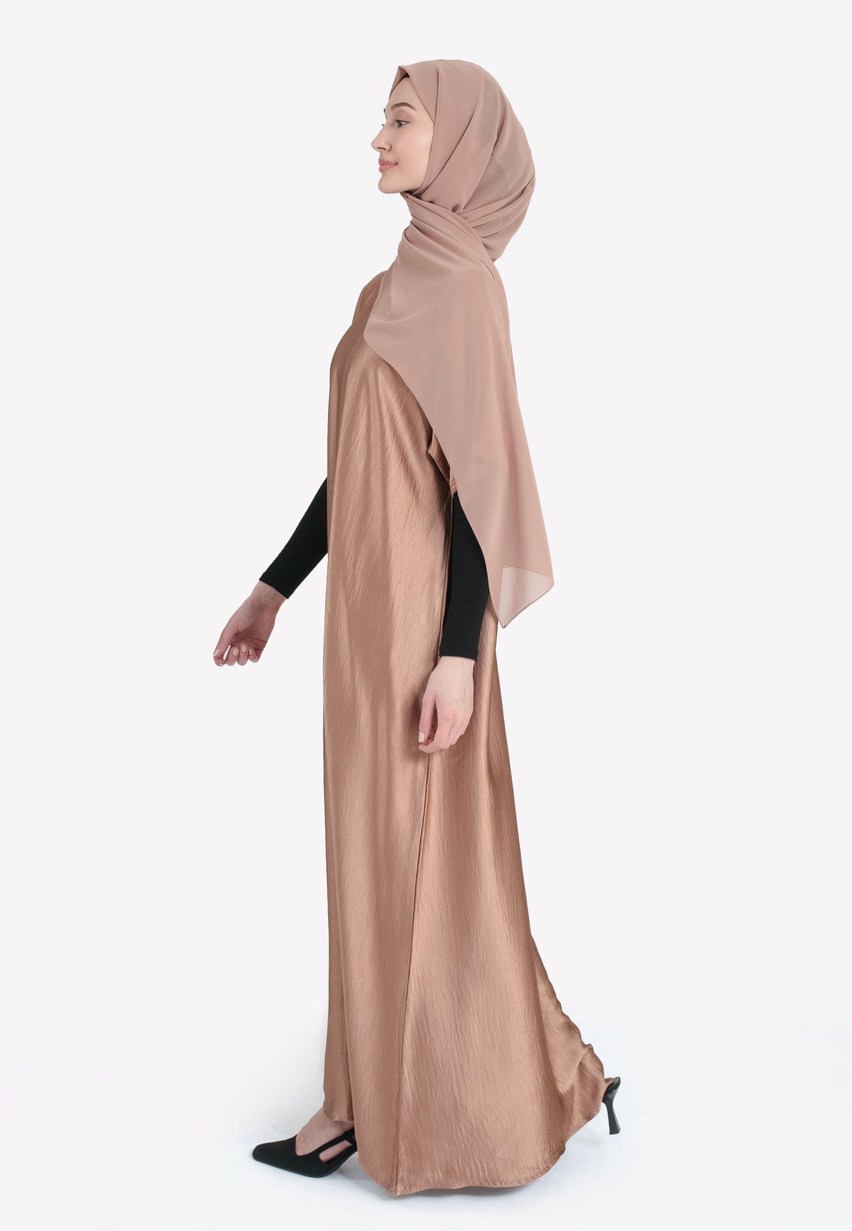 Copper Crepe Satin Inner Dress