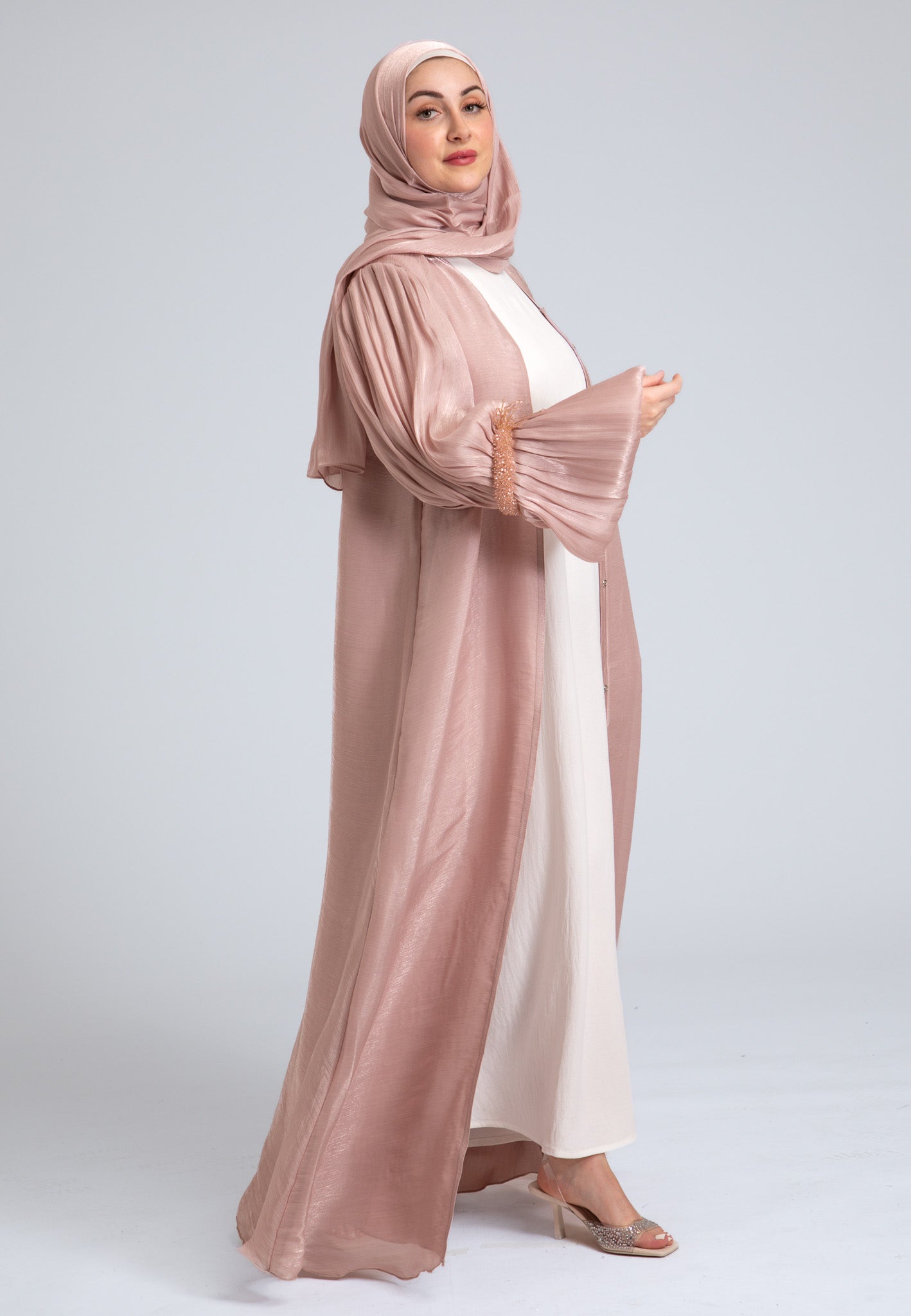 Organza abaya sales