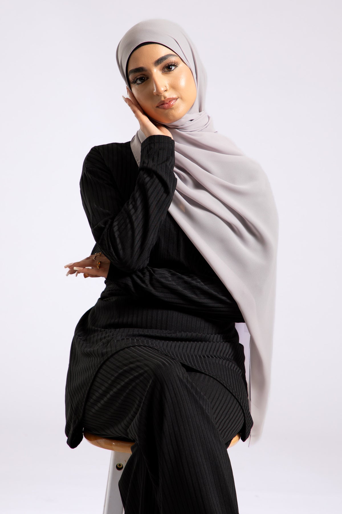 Light Grey Soft Chiffon Hijab