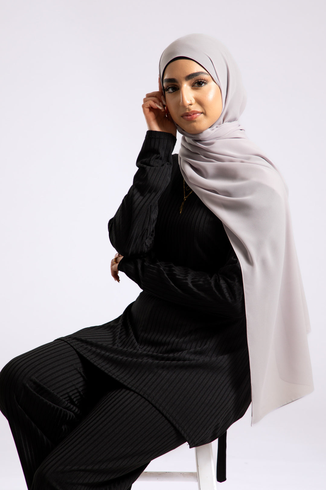 Light Grey Soft Chiffon Hijab