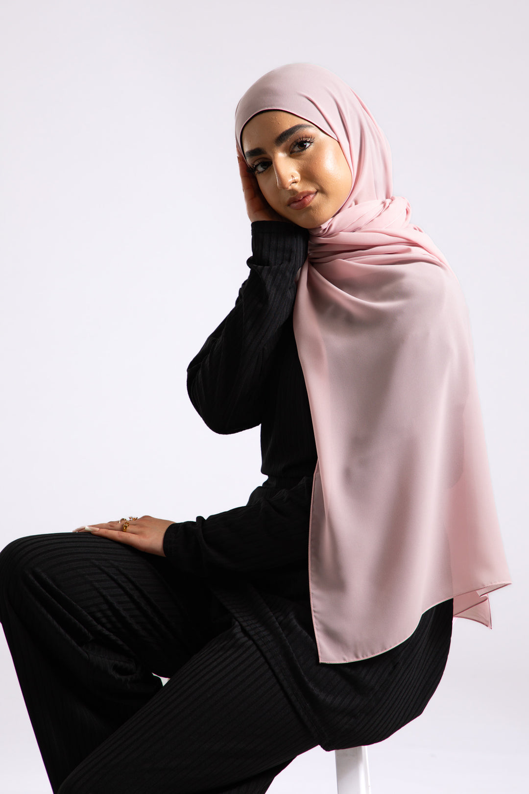 Baby Pink Soft Chiffon Hijab
