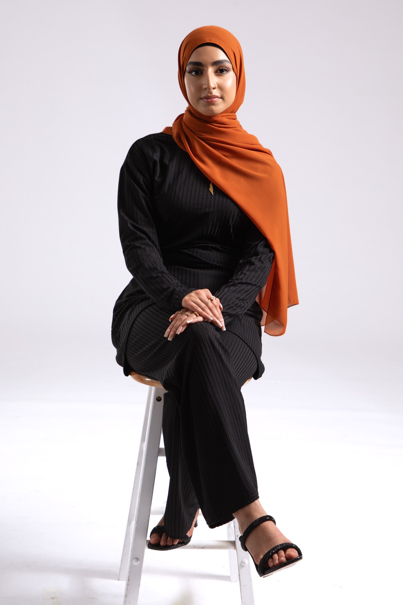 orange chiffon hijab